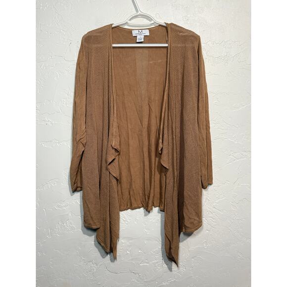 Magaschoni tan drape open front cardigan lagenlook minimalist contemporary - Picture 1 of 7